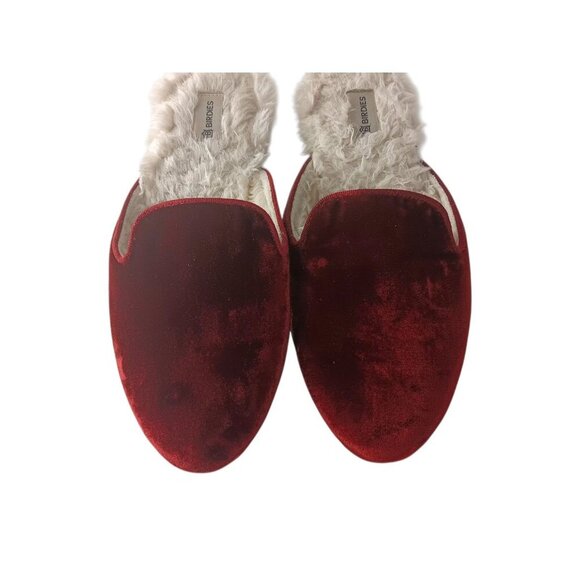 Birdies Women's The Phoebe Slip-On Mules Wild Berry   Red Velvet Faux Fur Sz 6 - Picture 6 of 9